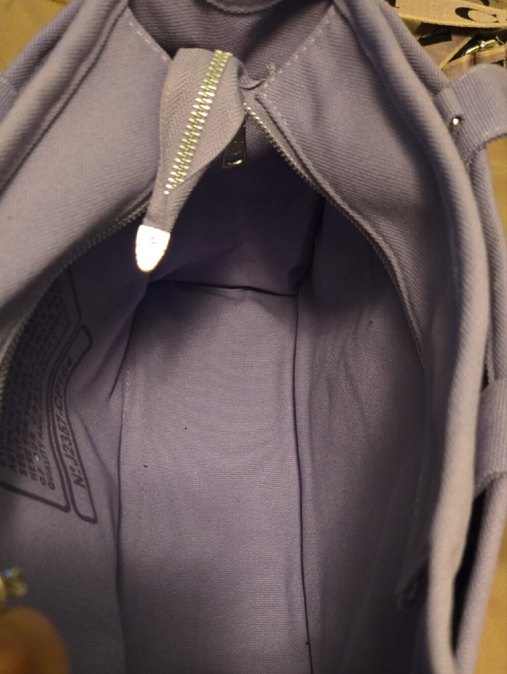 Coach Lavender Canvas Tote with Purple Logo and Strap - Picture 4 of 12